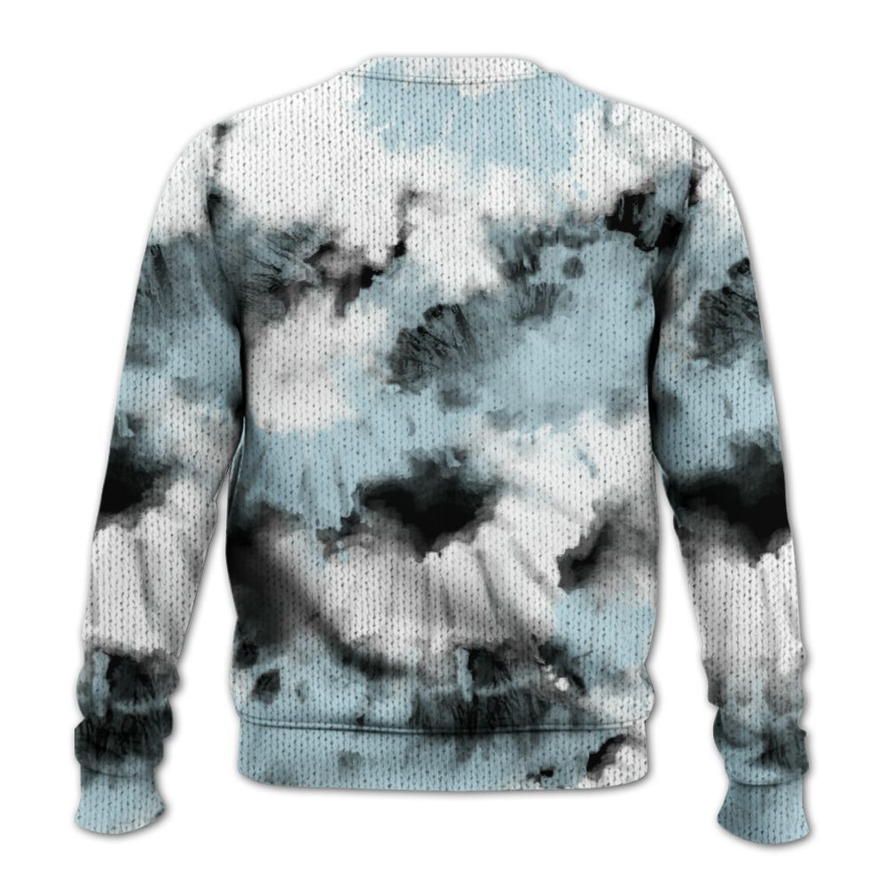 Knitted Sweater To Match Mid Ice Blue 1s - Tie Dye FK Around Find Out