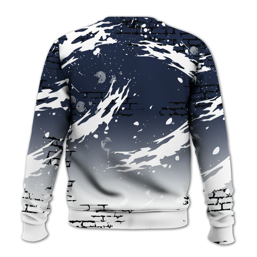 Sweatshirt To Match Dunk Low White Midnight Navy - Values Of Loyalty Drip All Over Print