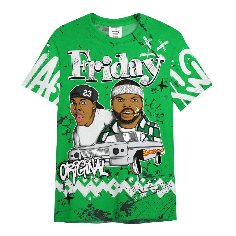 Shirt To Match Lucky Green 5s - Friday Sneaker Crayon All Over Print