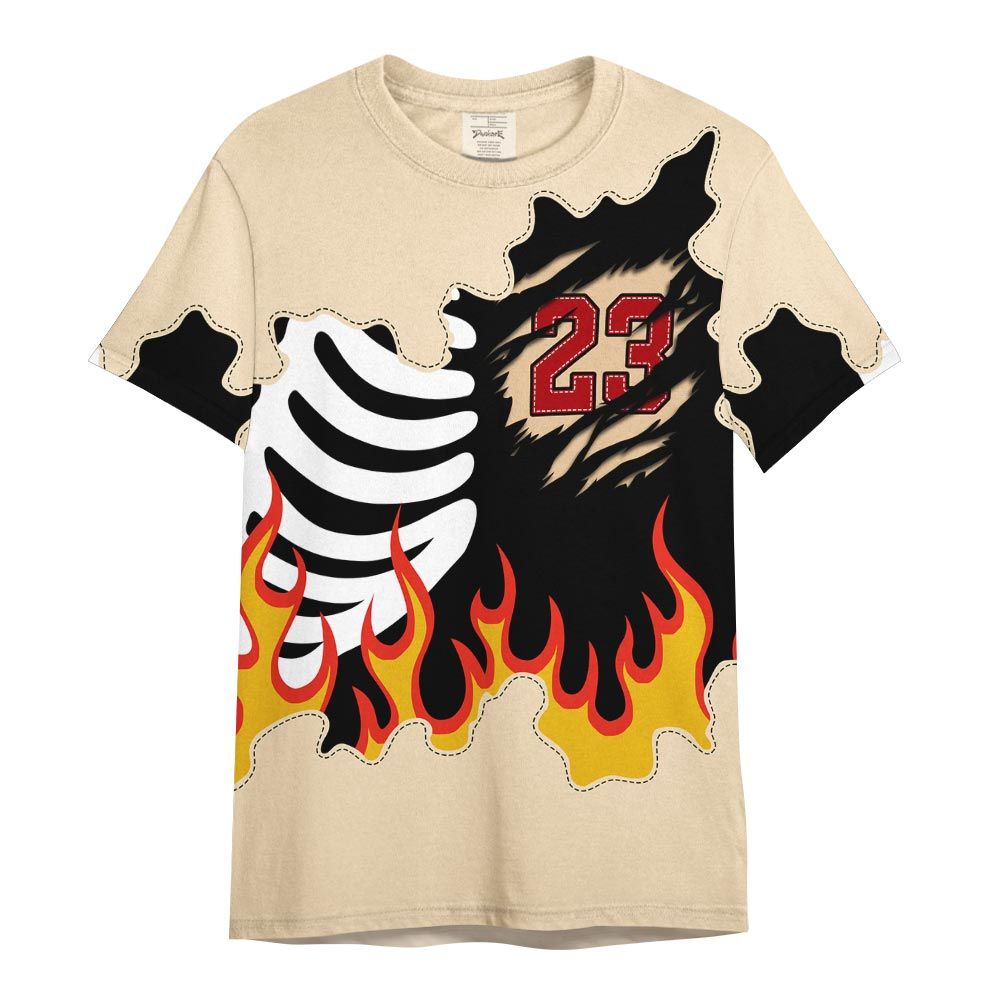 Shirt To Match Dunk Low Strawberry Waffle - Burning Skeleton 23 G.O.A.T Shirt Outfit