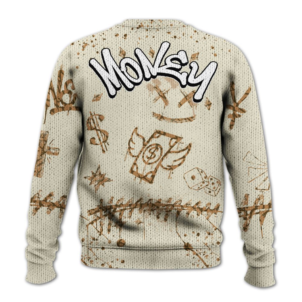 Knitted Sweater To Match Orewood Brown 3s - Everybody Paid In Full Crayon