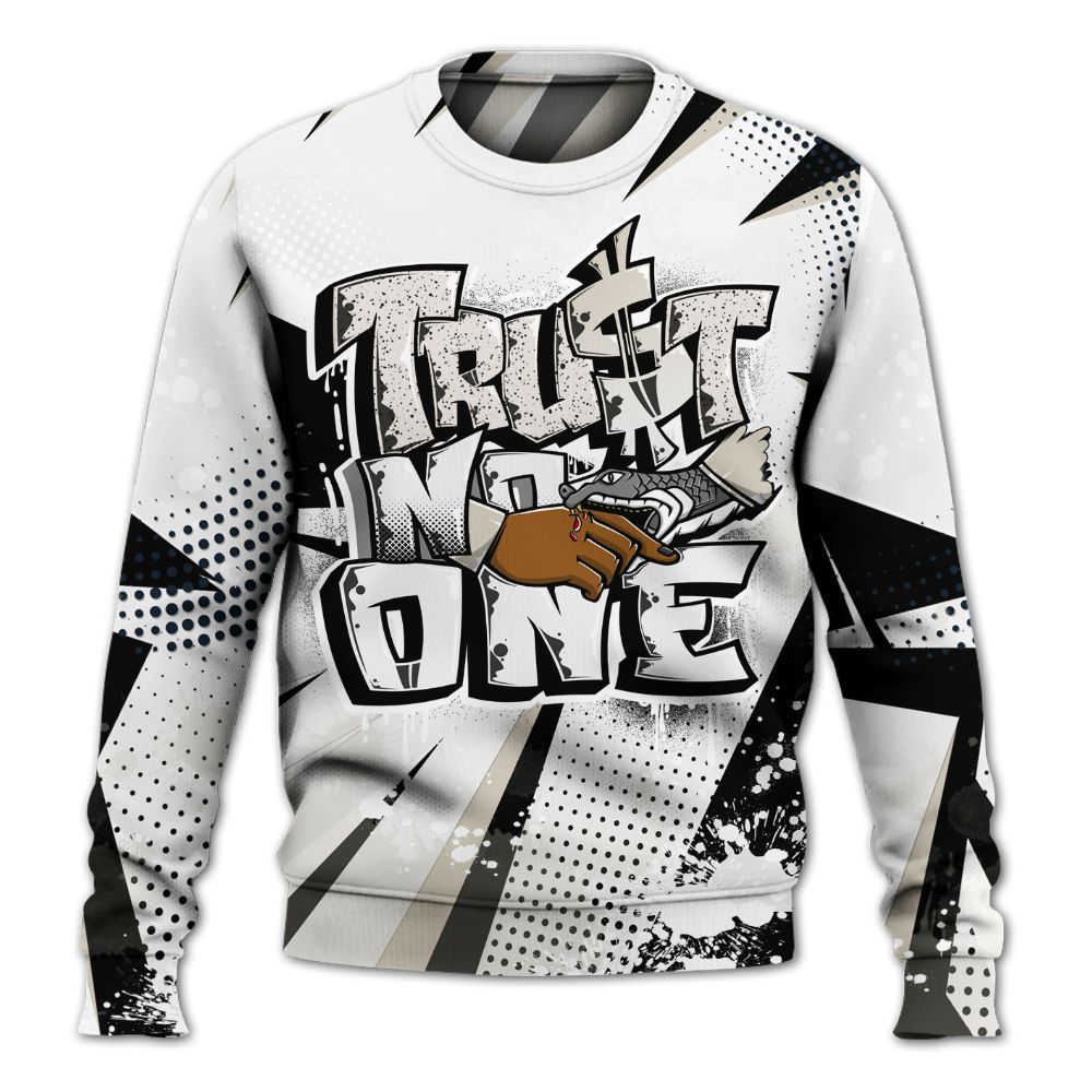 Sweatshirt To Match Retro Reverse Metallic 5s - Poly Trust No One Dripping All Over Print