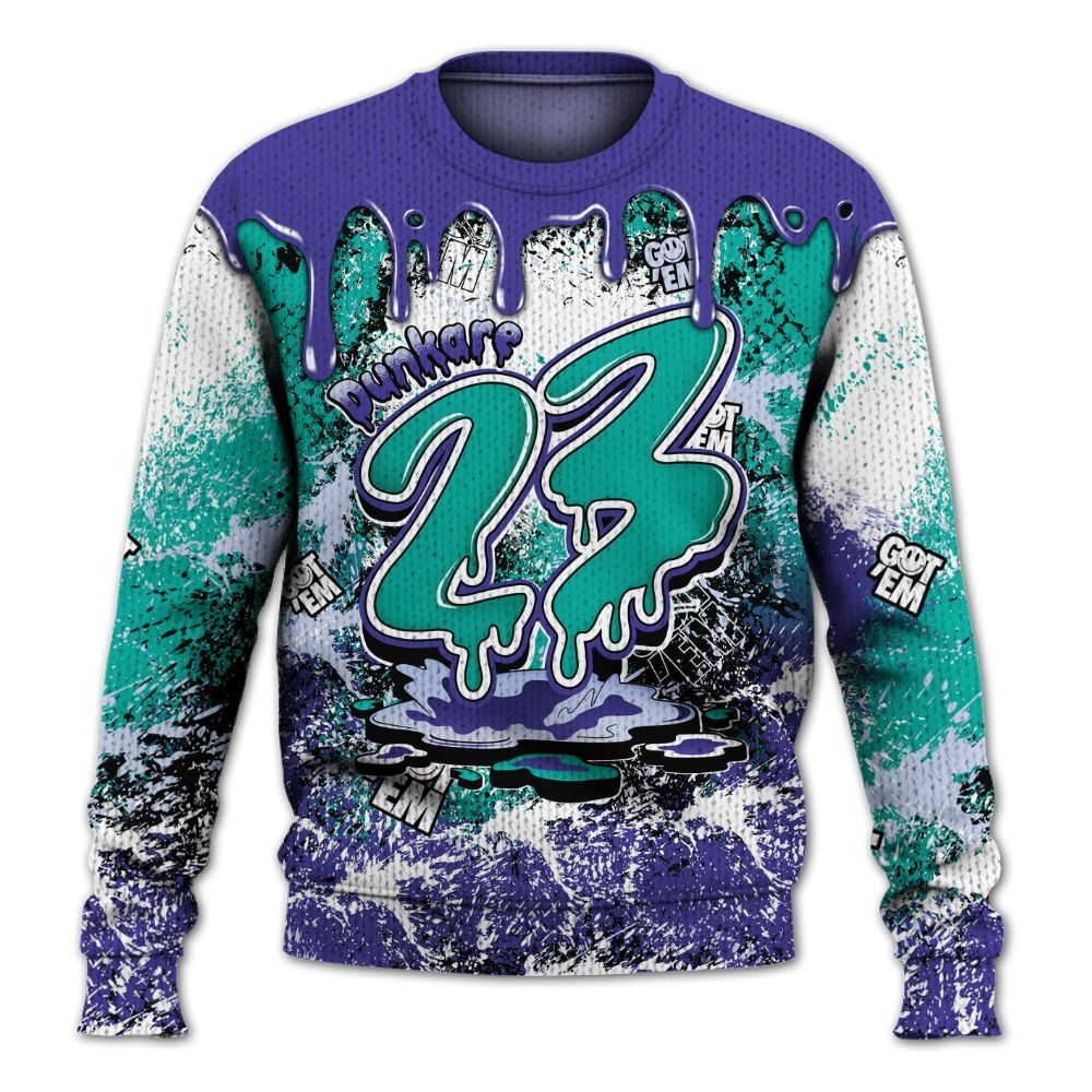 Sweater To Match Retro Grape 5s - Dripping 23 Drip Graphic