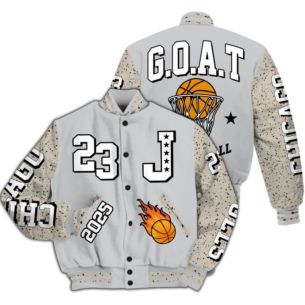 Varsity Jacket To Match Metallic Silver 2024 5s - Chicago 23 Basketball All Over Print
