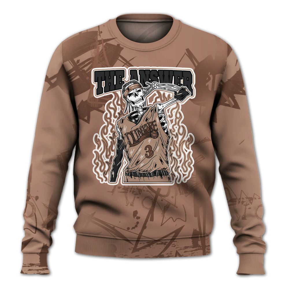 Sweatshirt To Match KD 4 Christmas - Allen Answer Skeleton Messyz All Over Print