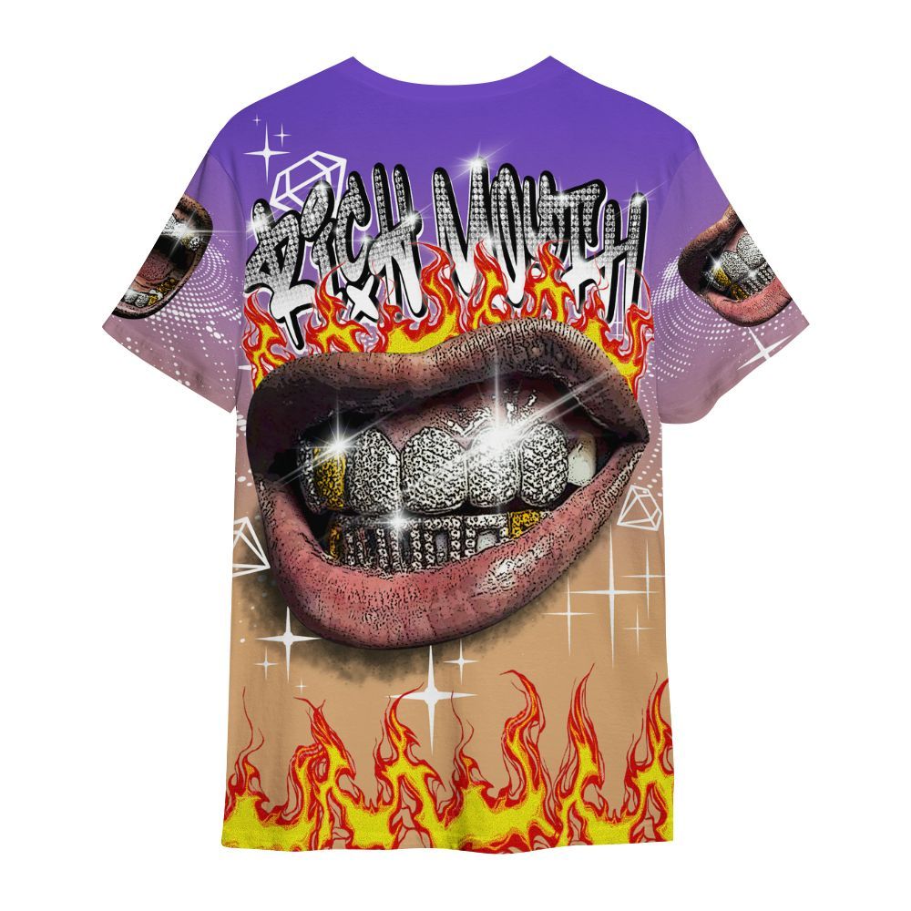 Shirt To Match SE Afrobeats 7s - Rich Mouth Fire Rap Retro 90s All Over Print