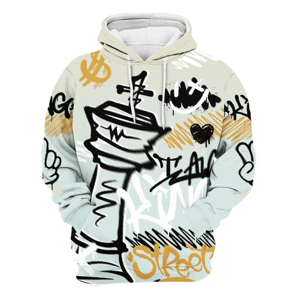 Hoodie To Match Pure Platinum 4s - Street King Chess Streetwear All Over Print