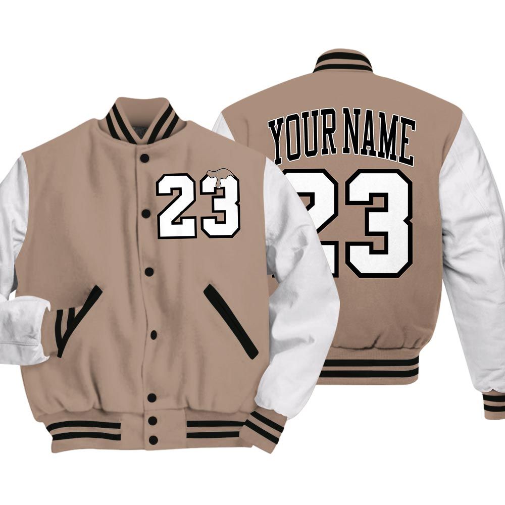 Varsity Jacket To Match Varsity Jacket Custom Name Number 23 Drip, OG Latte 1s - To Match Sneaker OG Latte 1s 2504 NCT