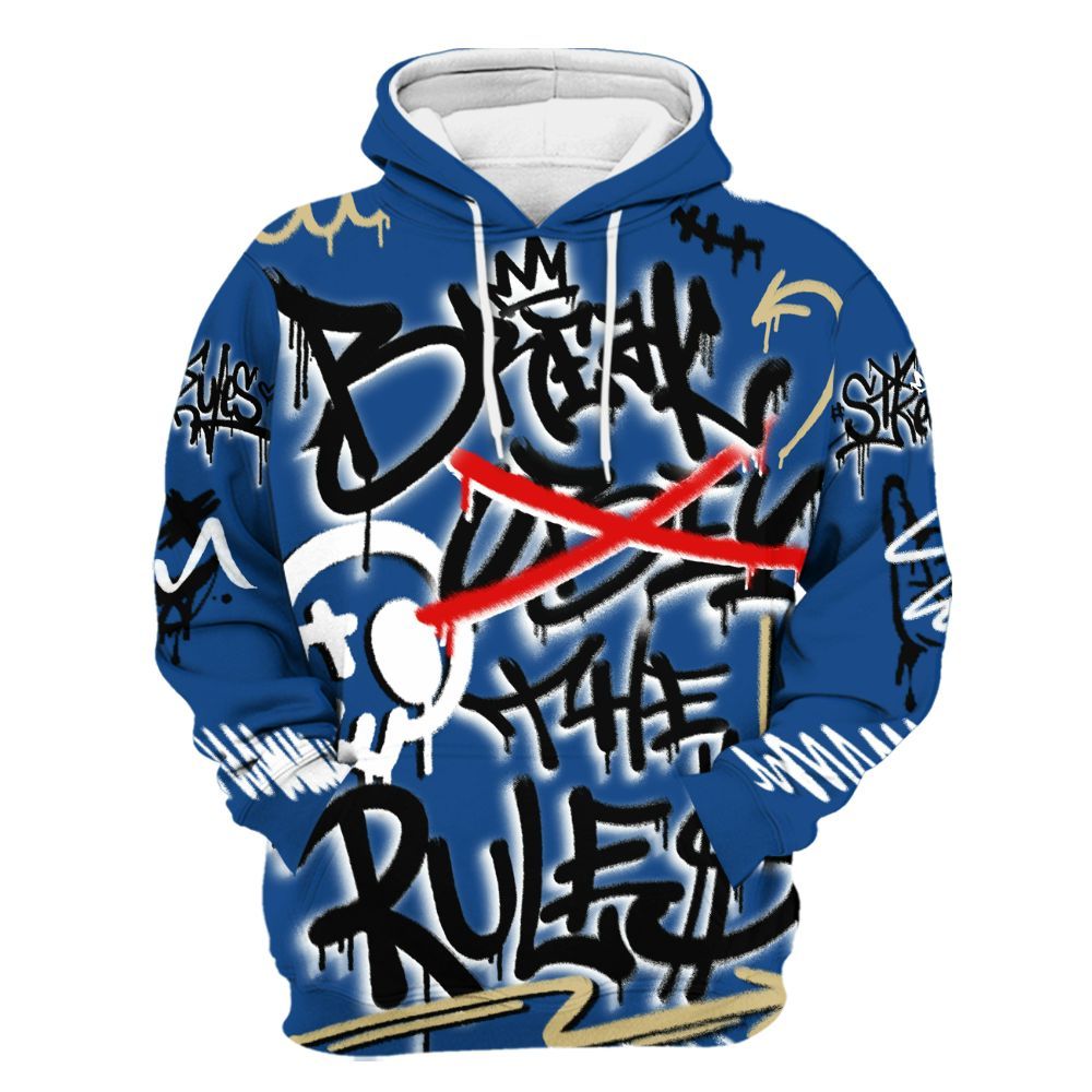 Hoodie To Match Air Ship Royal Blue - Break Rules Streetwear All Over Print