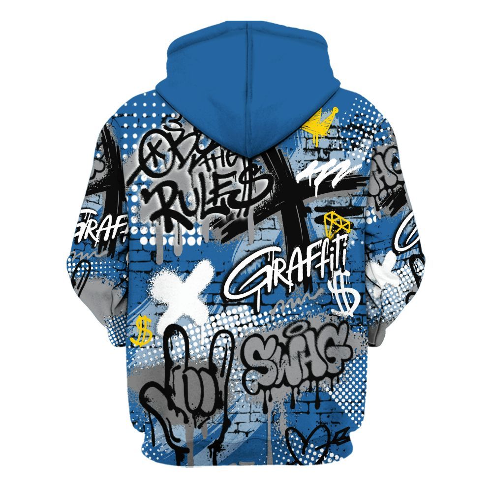 Hoodie To Match French Blue 13s - True It Real Graffiti Streetwear All Over Print