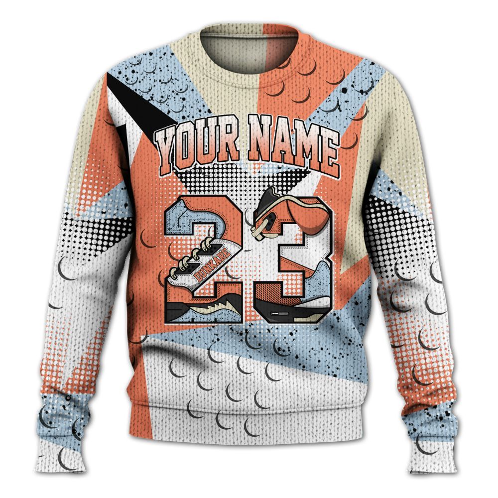 Knitted Sweater To Match DJ Khaled Crimson Bliss 5s - Poly Custom Name Number 23 5s