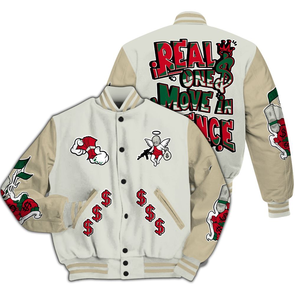 Varsity Jacket To Match El Grito 5s - Ones Move In Silence Graphic All Over Print