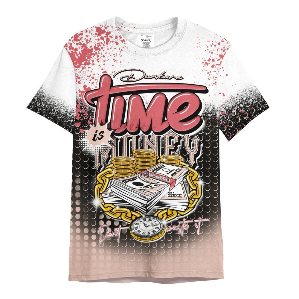 Shirt To Match Washed Coral 2s Shirt, Halftone Time Is Money All Over Print