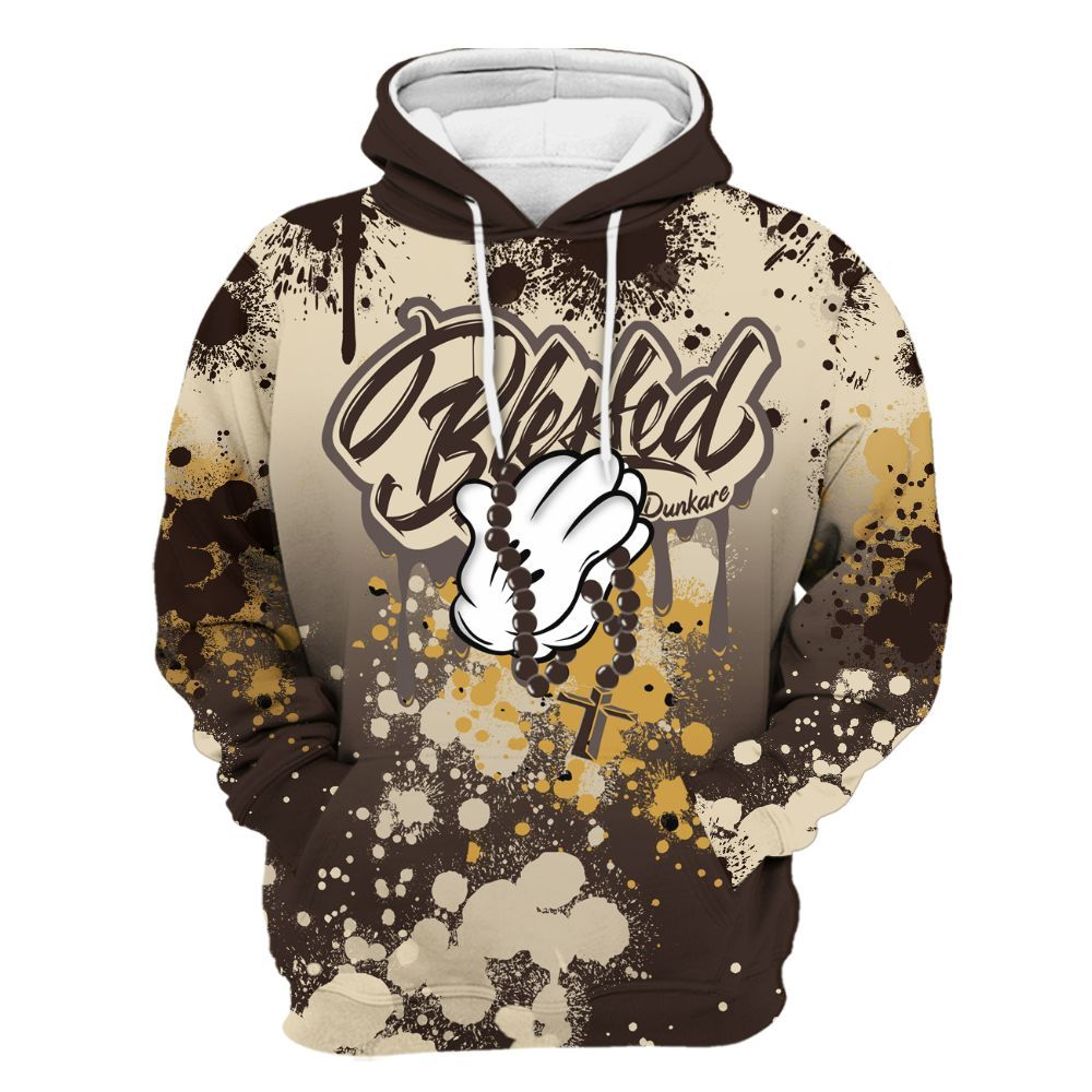 Hoodie To Match 2025 Retro Earth 5s - God Blessed Ink Drip All Over Print
