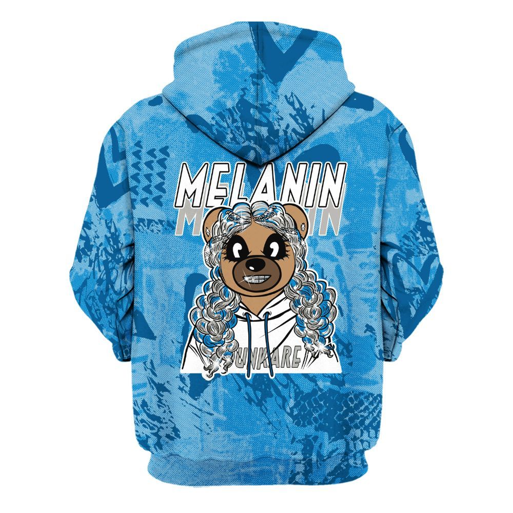 Hoodie To Match Industrial Blue 4s - Pigments Bear Heart Grunge All Over Print