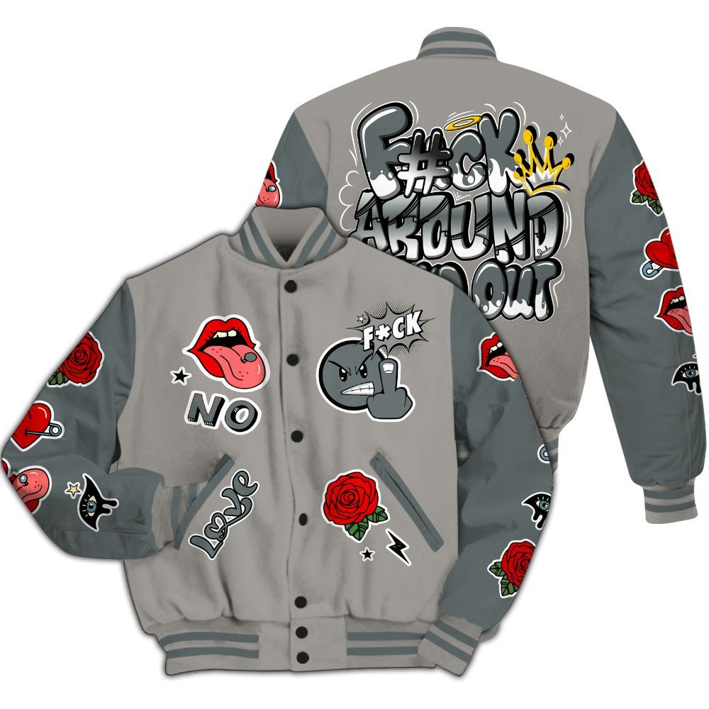 Varsity Jacket To Match Cool Grey 9s - FK Around Find Out All Over Print