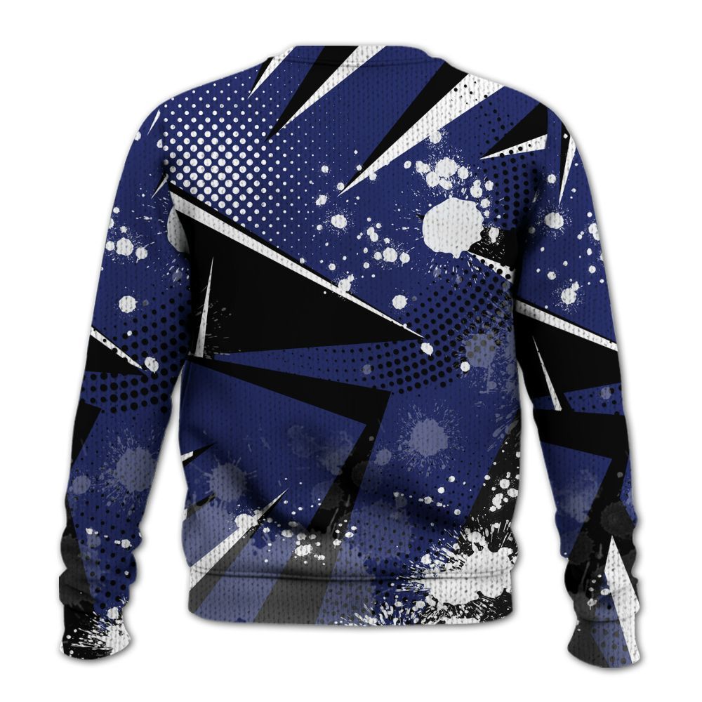 Knitted Sweater To Match Midnight Navy 11s - Poly Trust No One Dripping