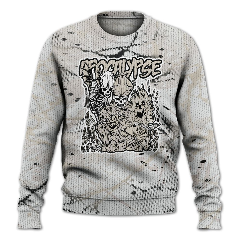 Knitted Sweater To Match Retro Reverse Metallic 5s - Apocalypse Skeleton Profound
