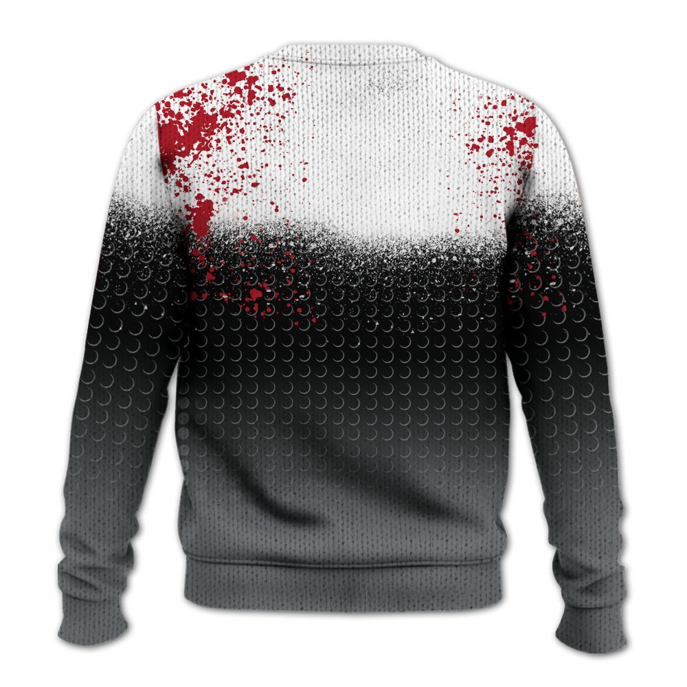 Knitted Sweater To Match Retro Fire Red 9s - Halftone Time Is Money