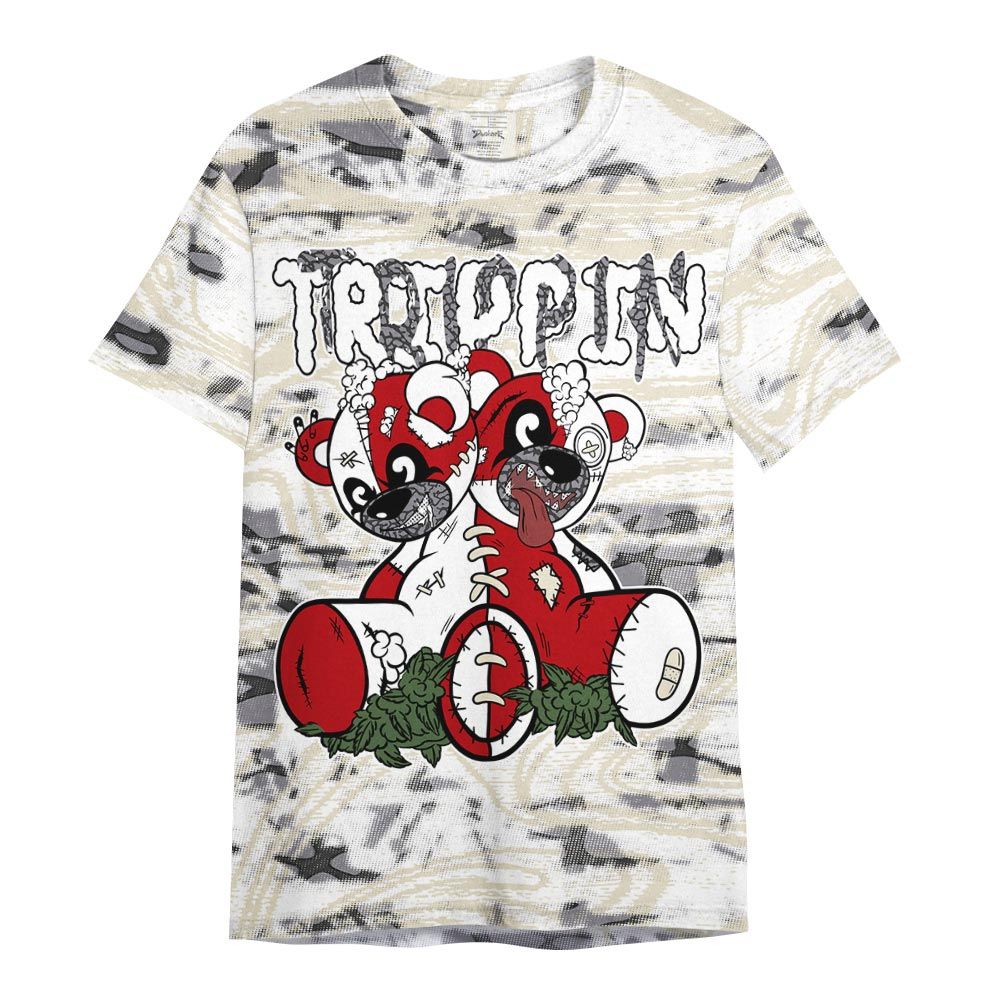Shirt To Match Cement Grey 3s - Trippin Bear Blurry Graphic Shirt Unisex