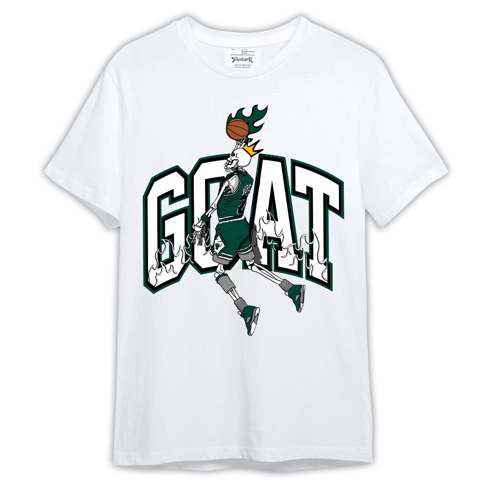 Shirt To Match Oxidized Green 4s - G.O.A.T Skeleton Fire Shirt Outfit