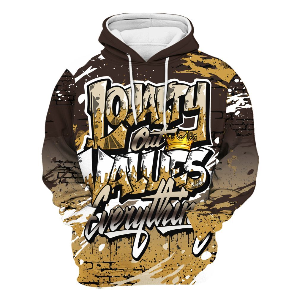 Hoodie To Match 2025 Retro Earth 5s - Values Of Loyalty Drip All Over Print