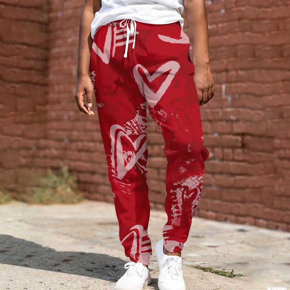 Sweatpant To Match Bred Velvet 11s - Heart Grunge All Over Print