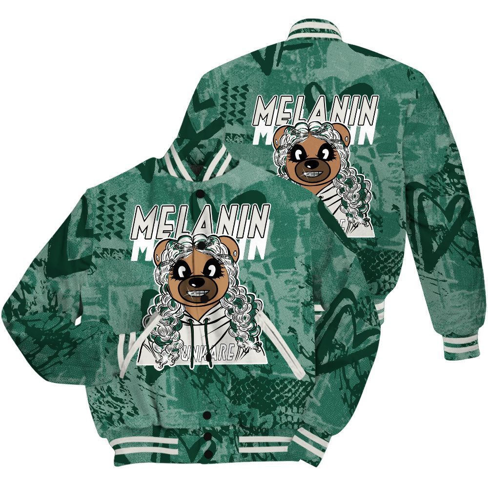 Varsity Jacket To Match Oxidized Green 4s Shirt - Pigments Bear Heart Grunge All Over Print