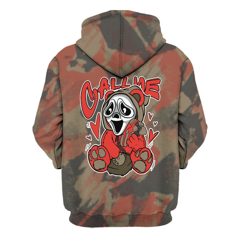 Hoodie To Match Olive 9s - Call Me Bear Abstract Halftone All Over Print