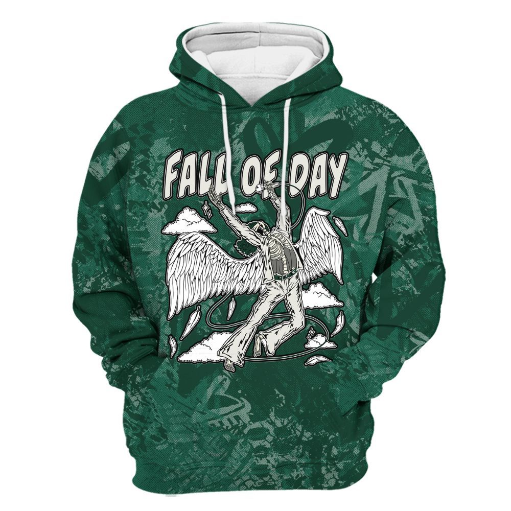 Hoodie To Match Oxidized Green 4s - Fall Of Days Skeleton Heart All Over Print