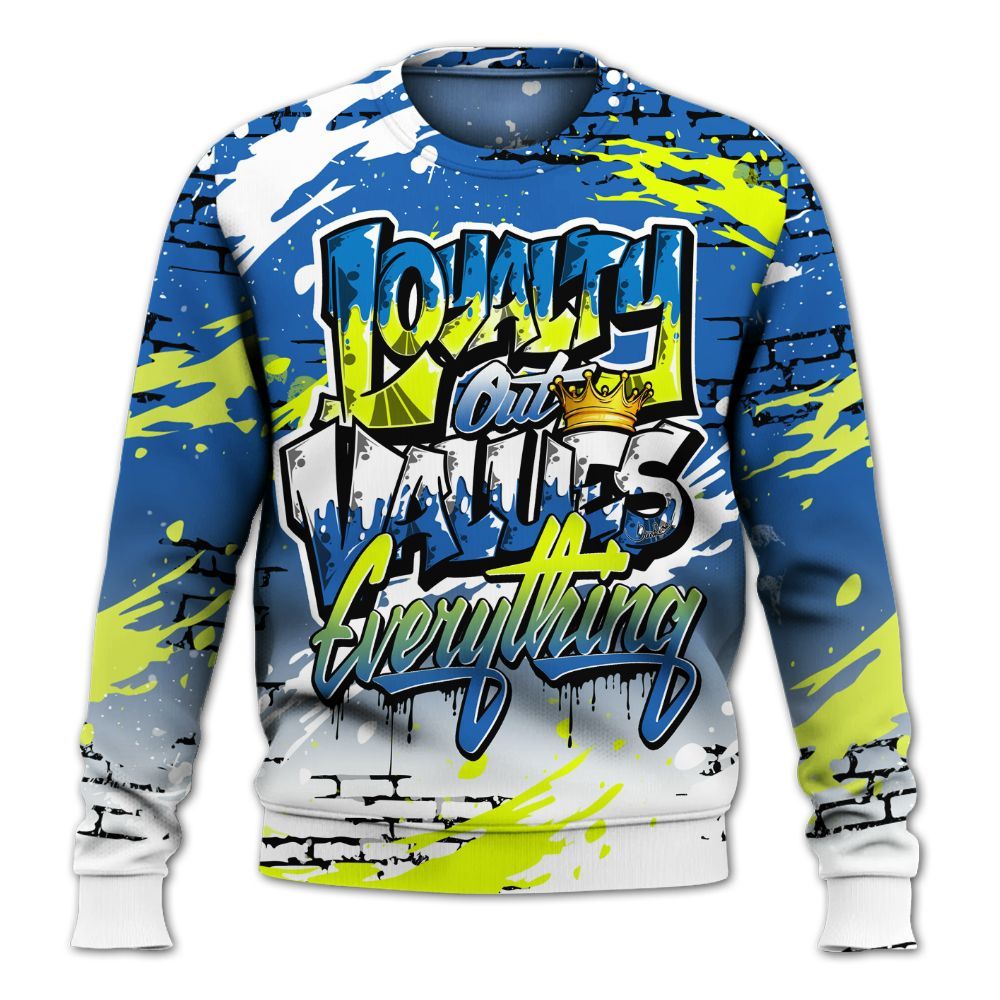 Sweatshirt To Match Griffey Max 1 Varsity Royal - Values Of Loyalty Drip All Over Print