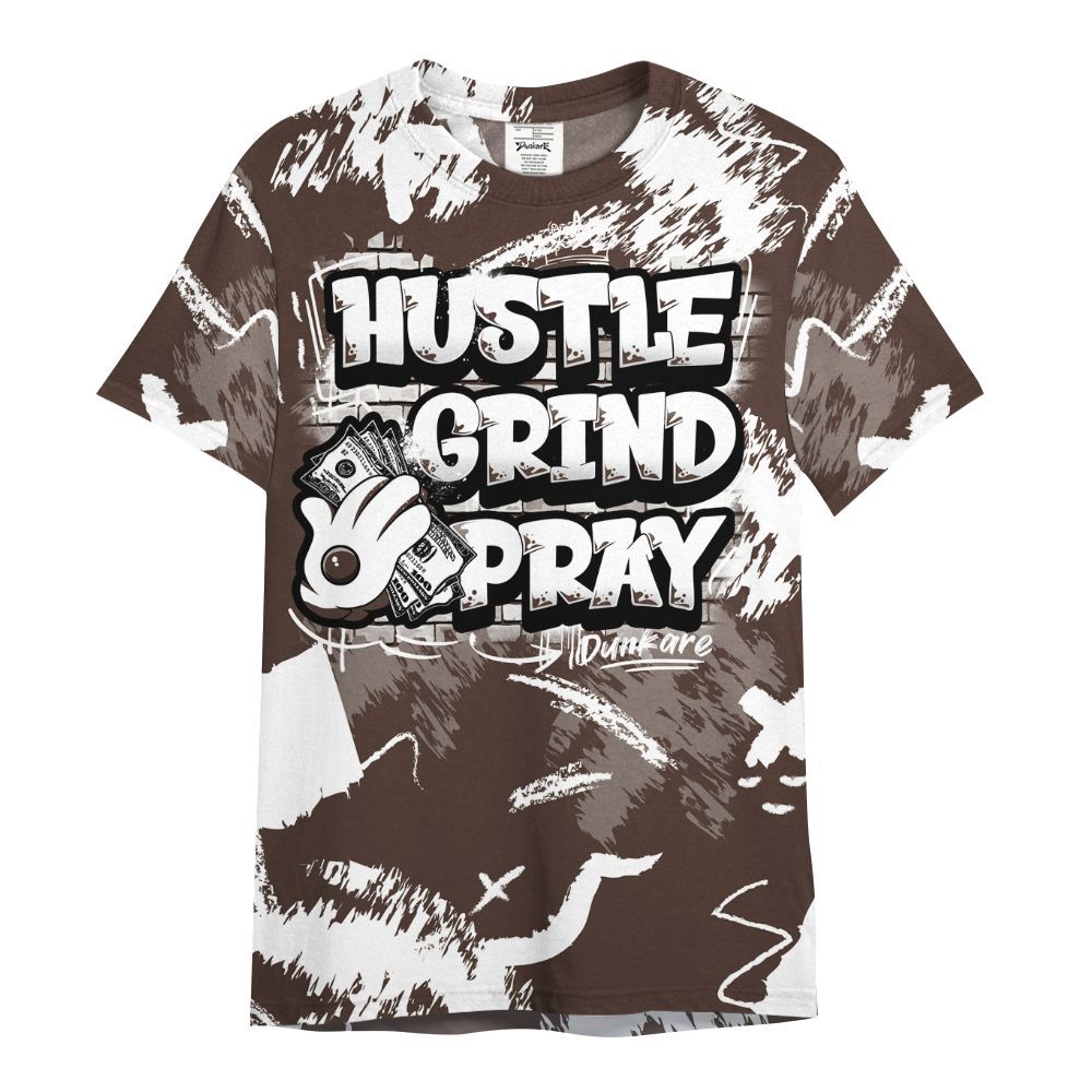 Shirt To Match SoleFly Cafecito 12s - Hustle Grind Pray Retro All Over Print