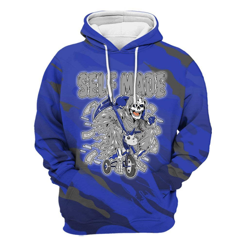 Hoodie To Match Air Max Plus Black Racer Blue - Self Make Skeleton Colored All Over Print