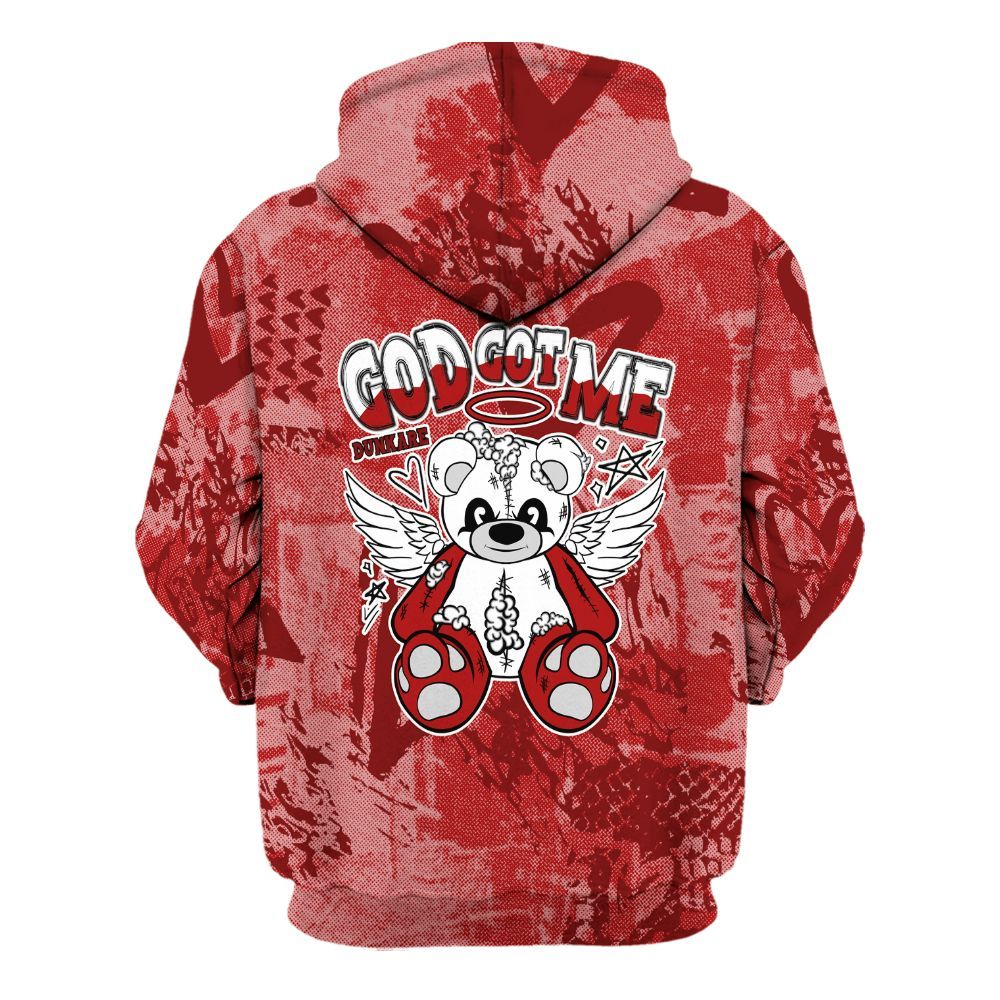Hoodie To Match Red Taxi 12s - Gods Guides Me Bear Heart Grunge All Over Print