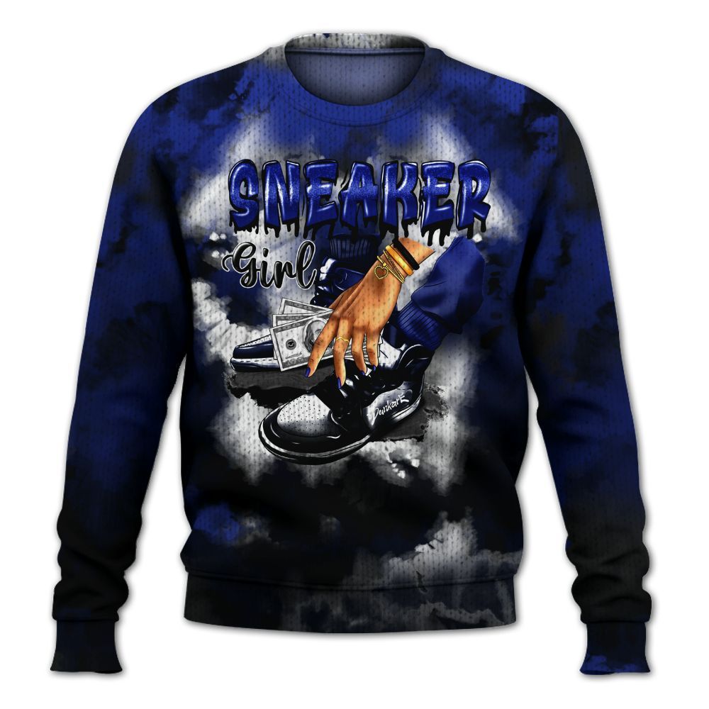 Knitted Sweater To Match Air Max Plus Black Racer Blue - SNEAKER Girl Money Drip Tie Dye