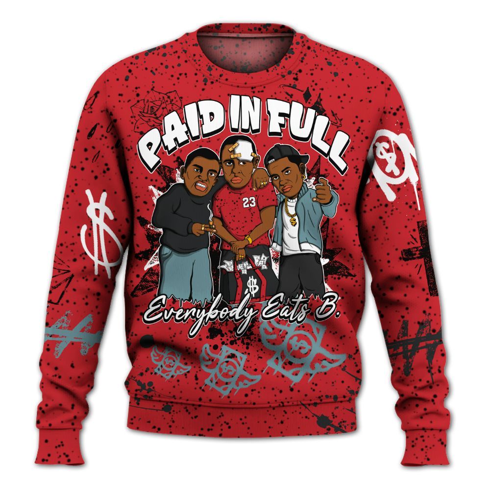 Sweatshirt To Match Retro Halloween 5s - Everybody Paid In Full Crayon All Over Print