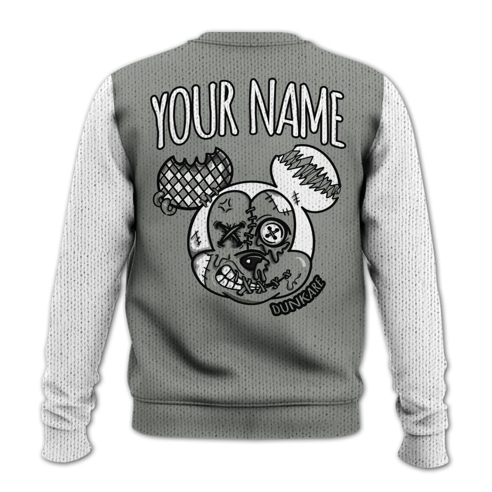 Knitted Sweater To Match Paris Cement Grey 4s, Custom Name Got Em Drip