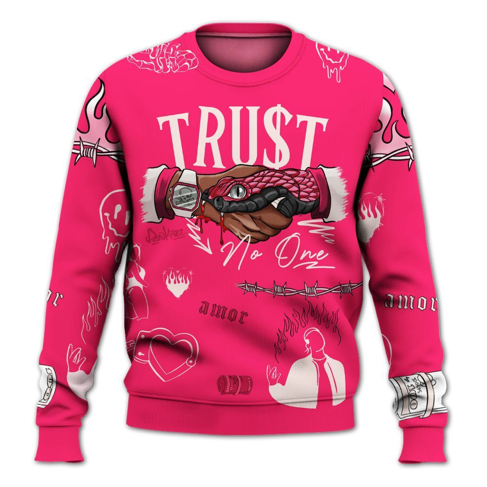 Sweatshirt To Match A'One Pink Aura - Snake Trust No One All Over Print