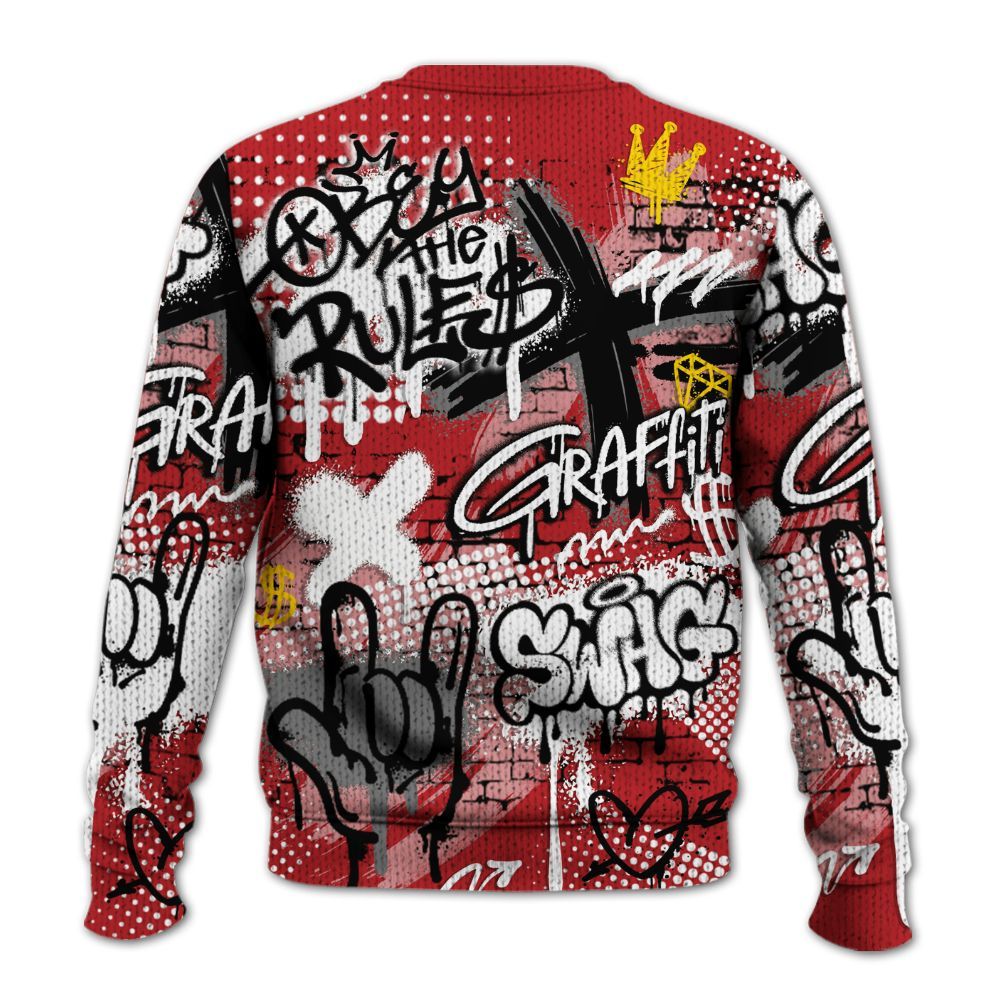 Knitted Sweater To Match Retro Cherry 12s - True It Real Graffiti Streetwear