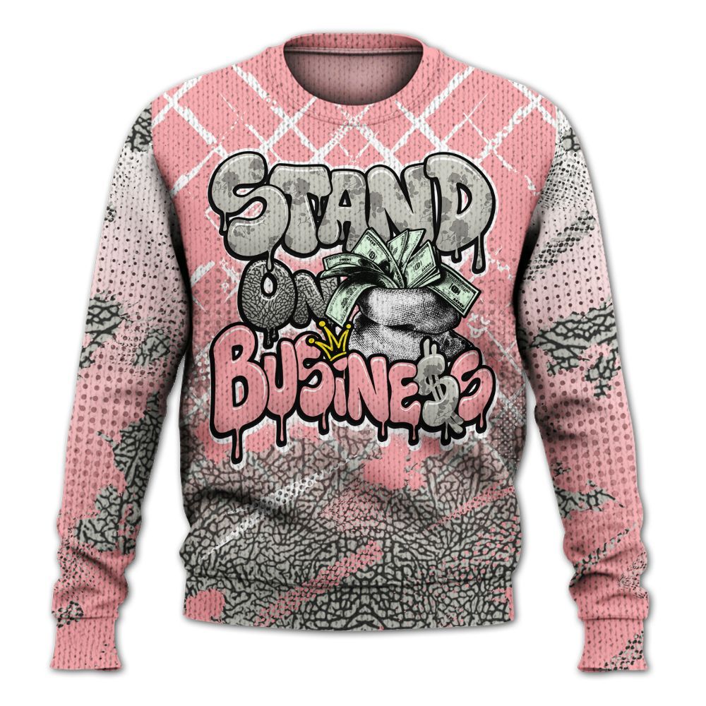 Knitted Sweater To Match Retro Wings 3s - Halftone Stand Business Dripping