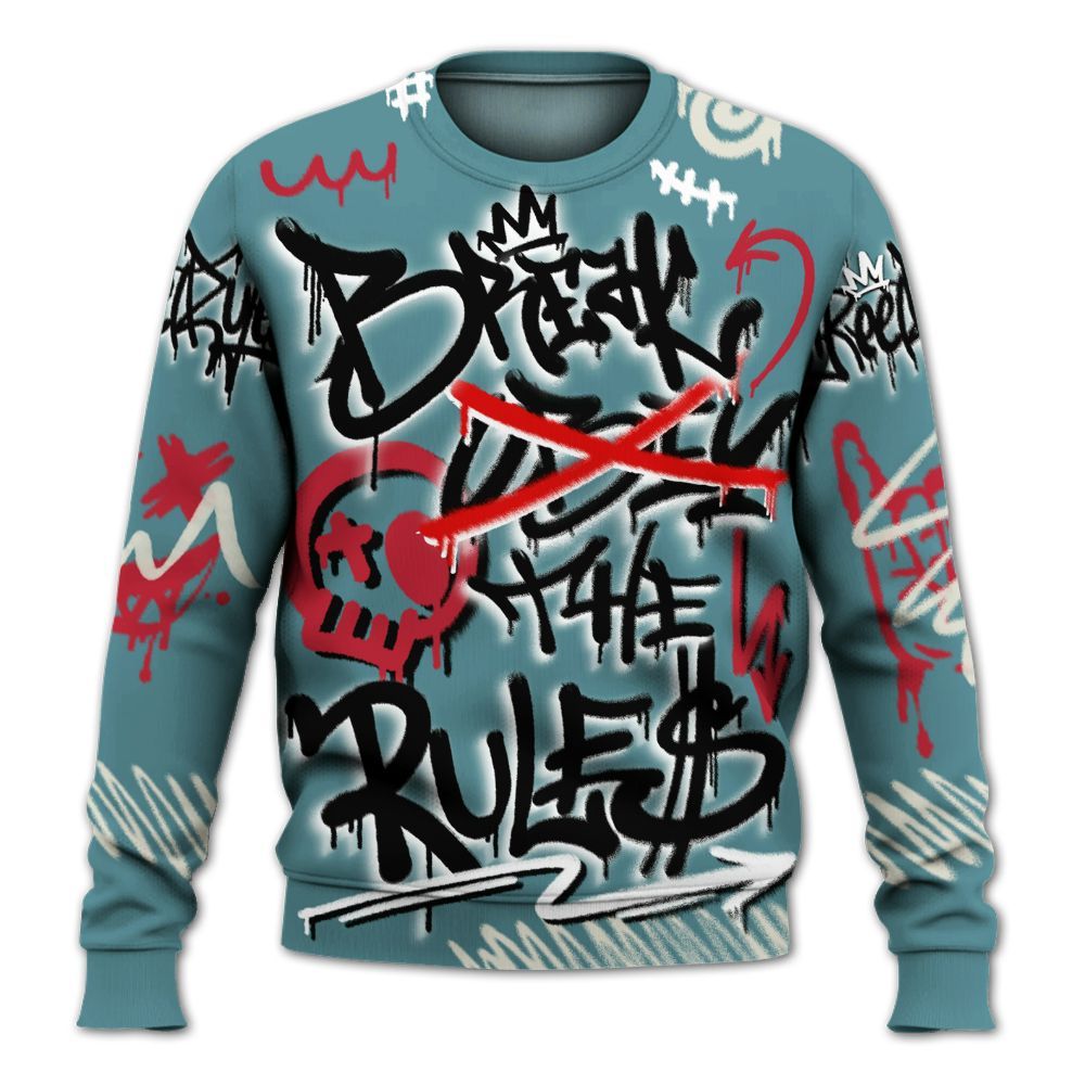 Sweatshirt To Match Dunk Low Denim Turquoise Royal - Break Rules Streetwear All Over Print