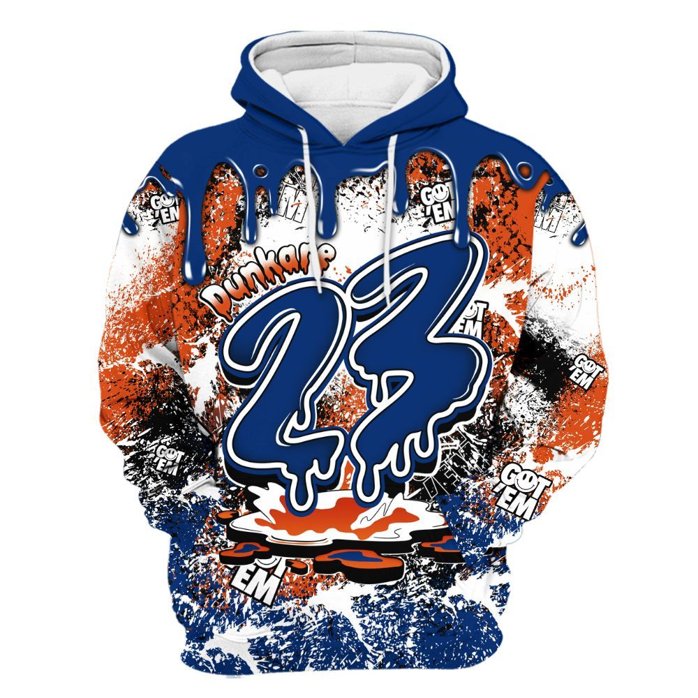 Hoodie To Match Mid Knicks 1s - Dripping 23 Drip All Over Print