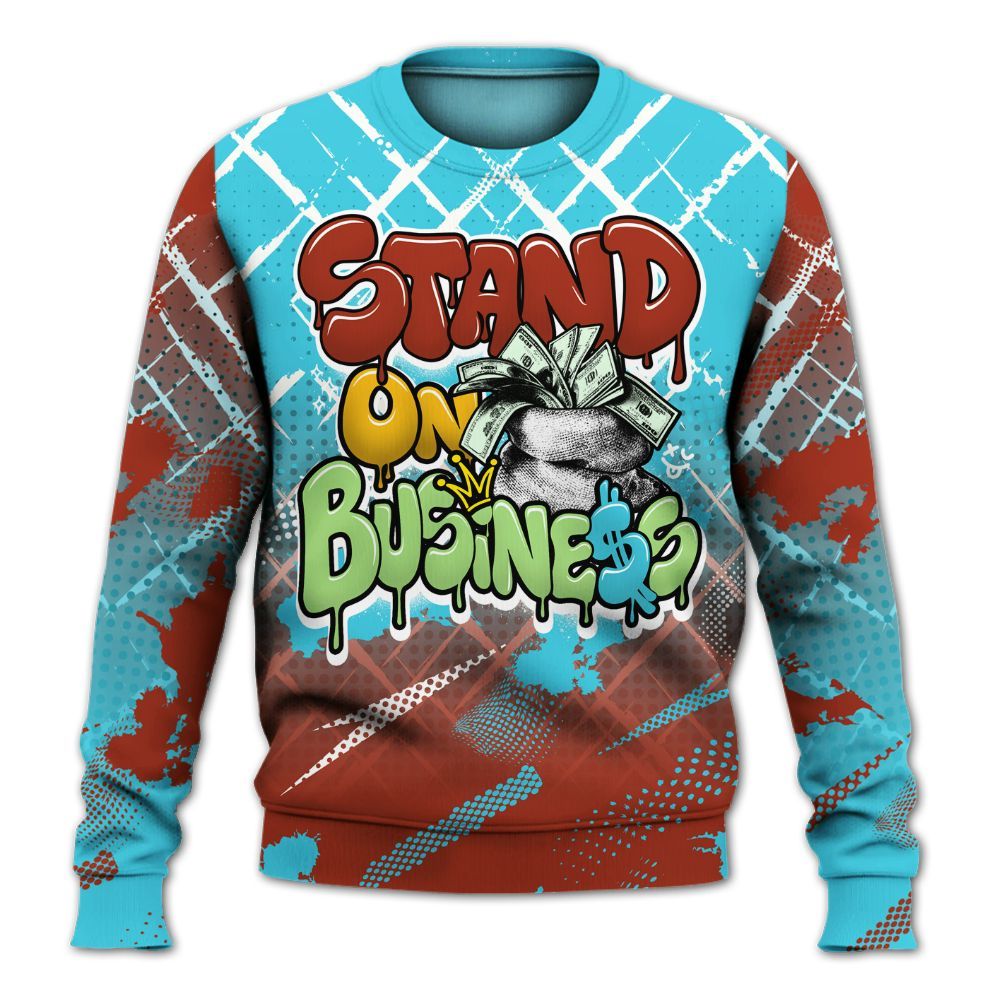 Sweatshirt To Match SB Dunk Di'Orr Greenwood - Halftone Stand Business Dripping All Over Print