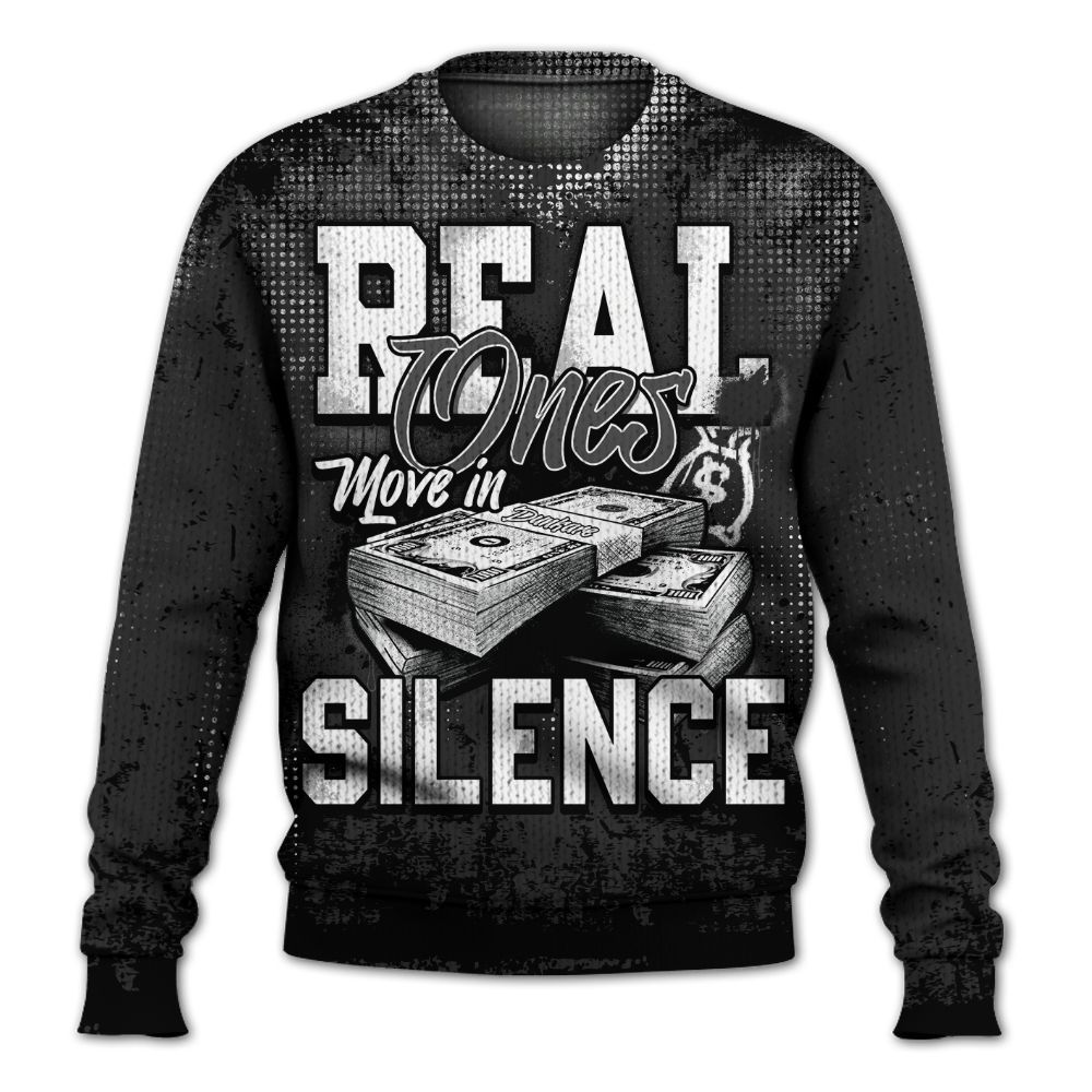 Knitted Sweater To Match White Thunder 4s - Move In Silence Money Street Retro