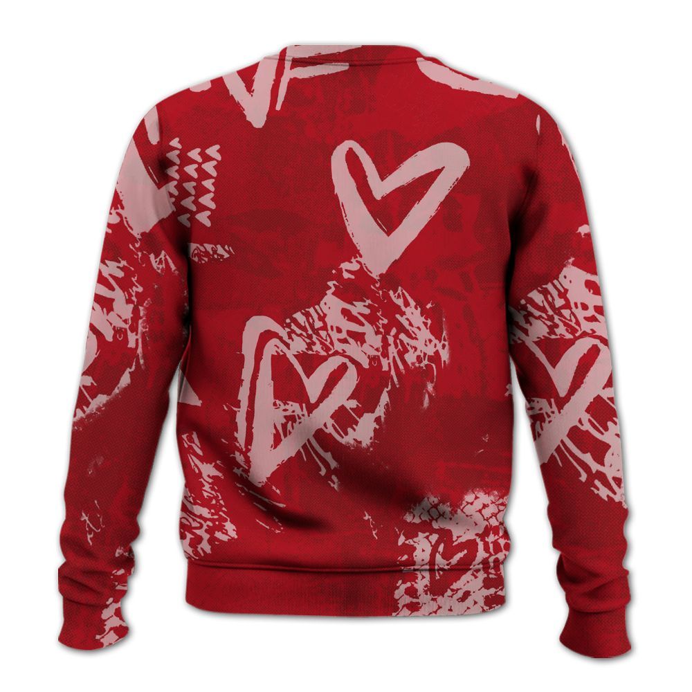 Sweatshirt To Match Bred Velvet 11s - Skull Love All Over Print