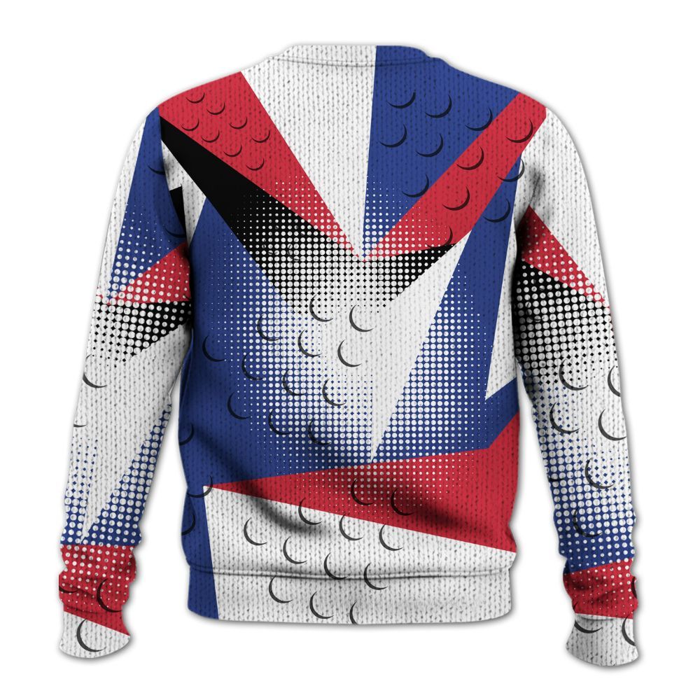 Knitted Sweater To Match Air Griffey Max USA Red White Blue 1s - Poly Custom Name Number 23 5s