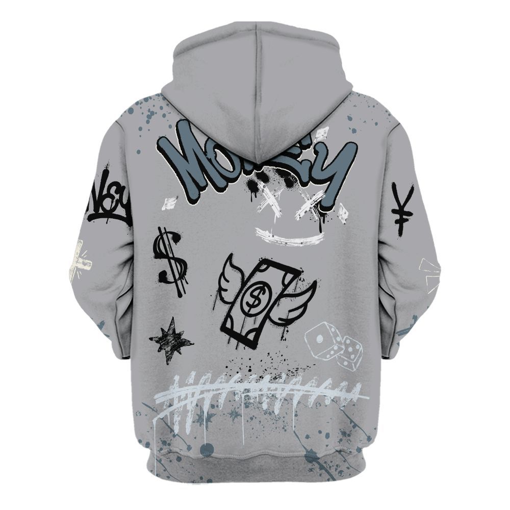 Hoodie To Match Retro Light Graphite Wolf Grey 5s - Everybody Paid In Full Crayon All Over Print