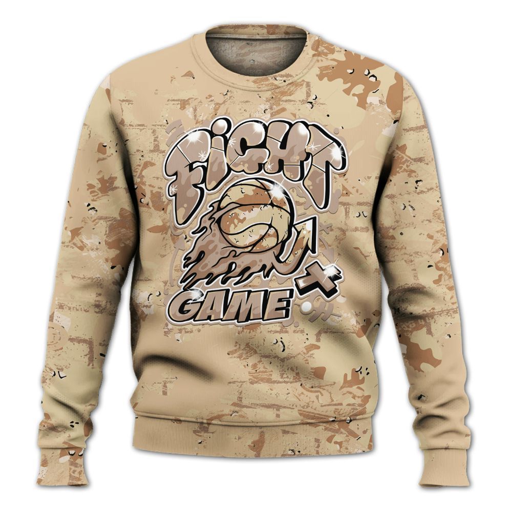 Sweatshirt To Match Desert Camo 3s - Fighter Games Graphic Street Art All Over Print