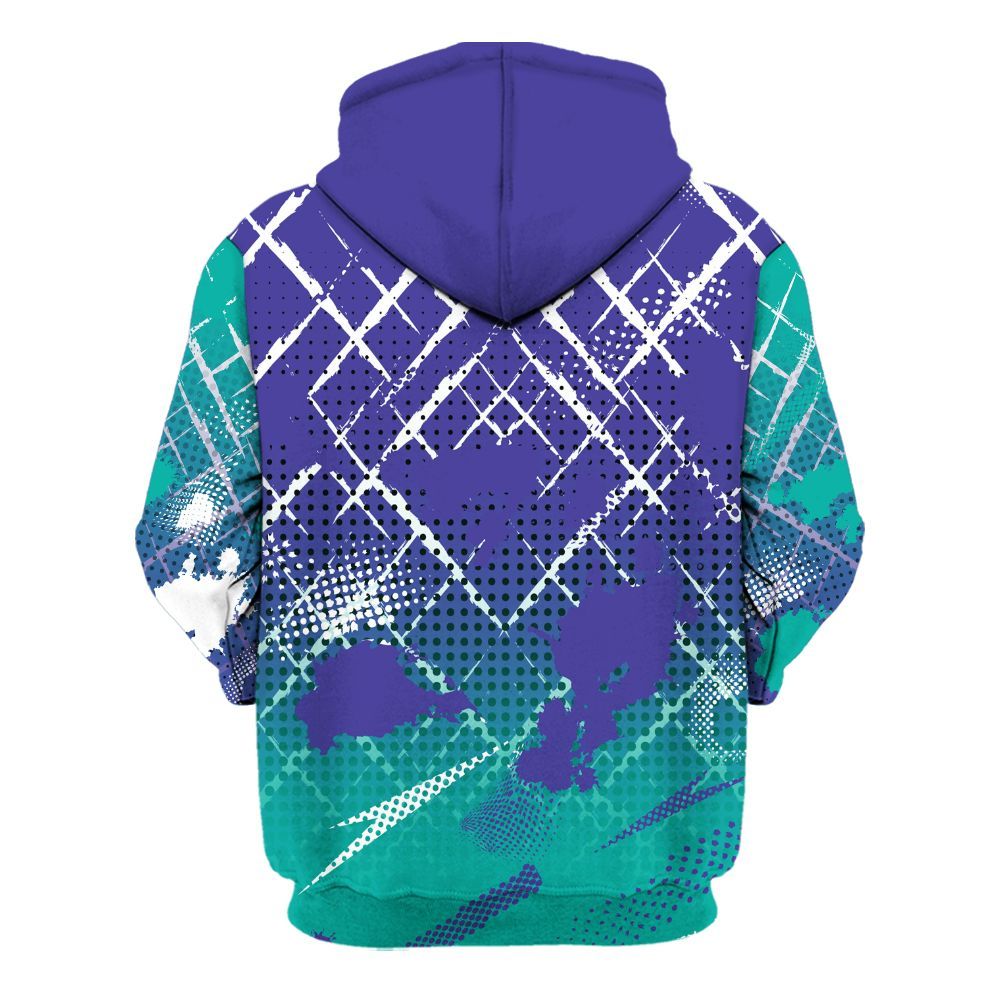 Hoodie To Match Retro Grape 5s - Halftone Stand Business Drip All Over Print