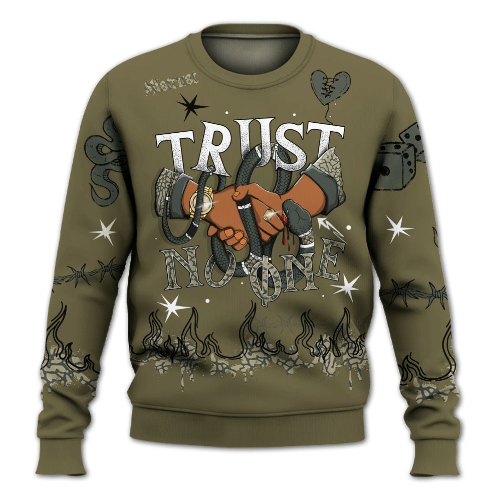 Sweatshirt To Match Retro Family Affair 3s - Trust No One Snake-Bite Doodle Crayon All Over Print